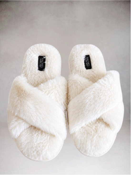 RACHEL Rachel Roy Shoes - Rachel Rachel Roy Faux-Fur Crossband Slippers – Women’s Size M (7–8)